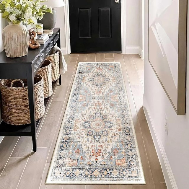 VIKAMA Vintage Bohemian-Teppich in Multicolour, schmutzabweisend und rutschfest, Rechteckig, Breite: 160 cm, Tiefe: 60 cm - Bild 1