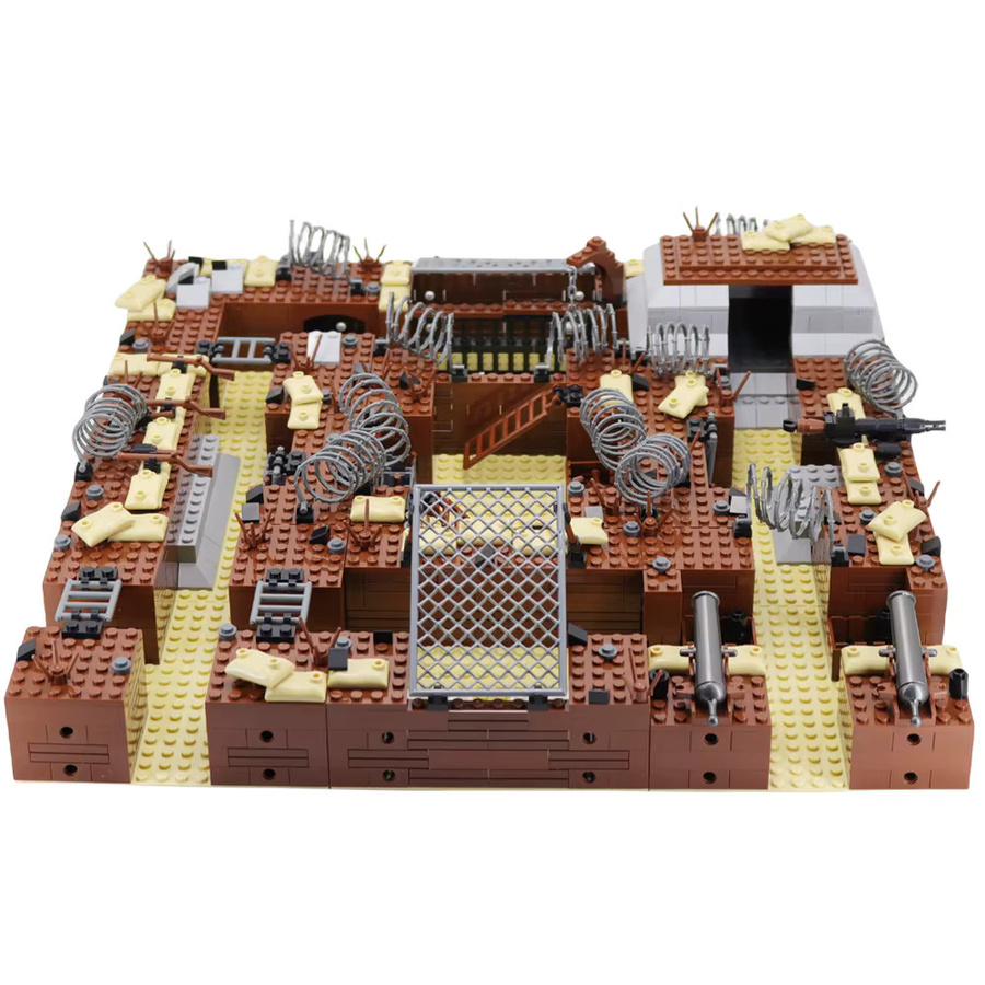 BRICKPANDA WW2 Militär-Schlachtfeld-Diorama-Bausatz, Soldatenfiguren & Blockhaus-Bausteine, multicolor - Bild 2