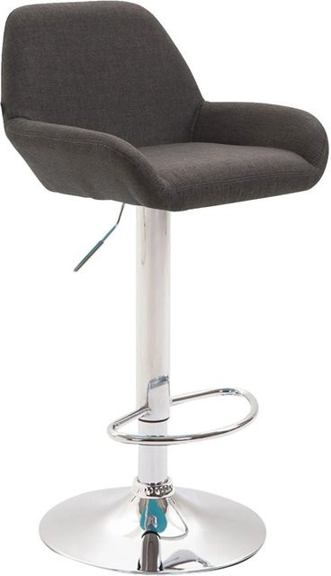 DELUKE Barhocker DUBLIN Tresenhocker in Dunkelgrau mit Lehne und Chromgestell - Bild 1
