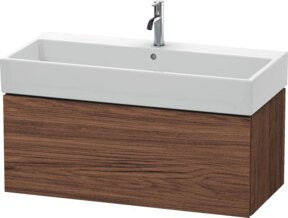 Duravit L-Cube Waschtischunterschrank wandhängend in Nussbaum dunkel matt, B: 98,4 cm, T: 45,9 cm, H: 39,4 cm - Bild 1