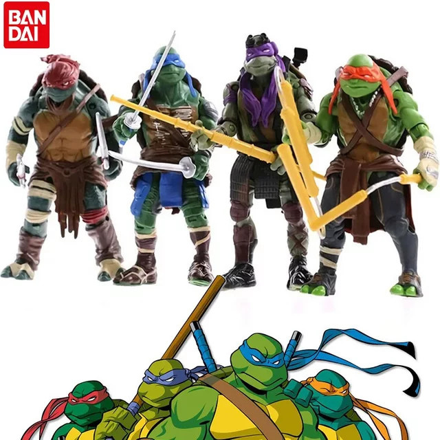 4-teiliges Set Teenage Mutant Ninja Turtles Actionfiguren mit beweglichen Gelenken in Multicolour - Bild 1