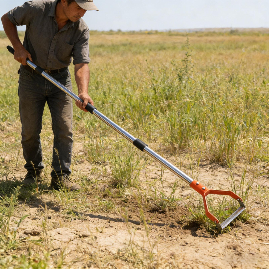 Hoe Gartenwerkzeug Stechhacke aus Kohlenstoffstahl und Edelstahl in Silber - Bild 3
