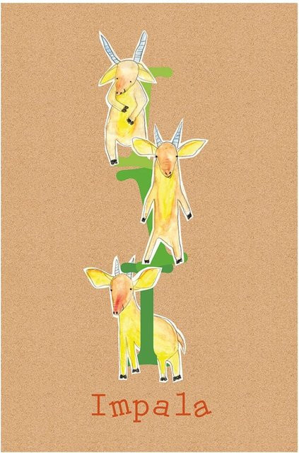 Komar Wandbild ABC Animal I Paper Poster Multicolor, Breite: 30 cm, Höhe: 40 cm - Bild 1