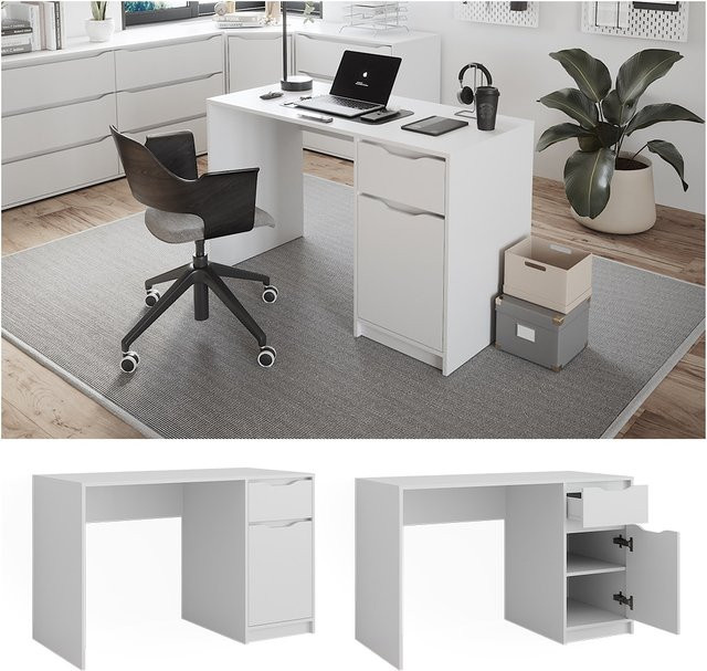Vicco Schreibtisch Ruben für das Büro mit Schublade, Breite: 120 cm, Tiefe: 55 cm - Bild 1