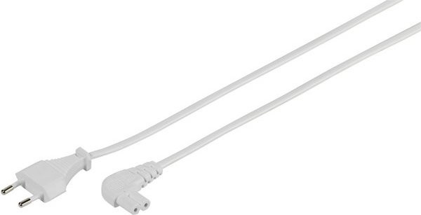 Vivanco Netzanschlussleitung mit Winkelstecker in Weiß, 5m - Bild 1