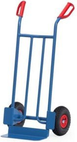 Fetra Stahlrohr-Sackkarre B1115L in Blau mit Luftbereifung und 250 kg Tragkraft - Bild 1