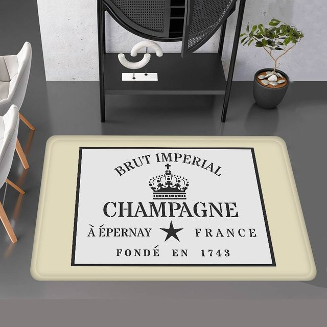 M-Moet C-Chandon Luxus Küchenmatte mit Kinder-Motiv, rutschfest und waschbar, Polyester, Farbe: Beige, B/T: 80 x 120 cm - Bild 1