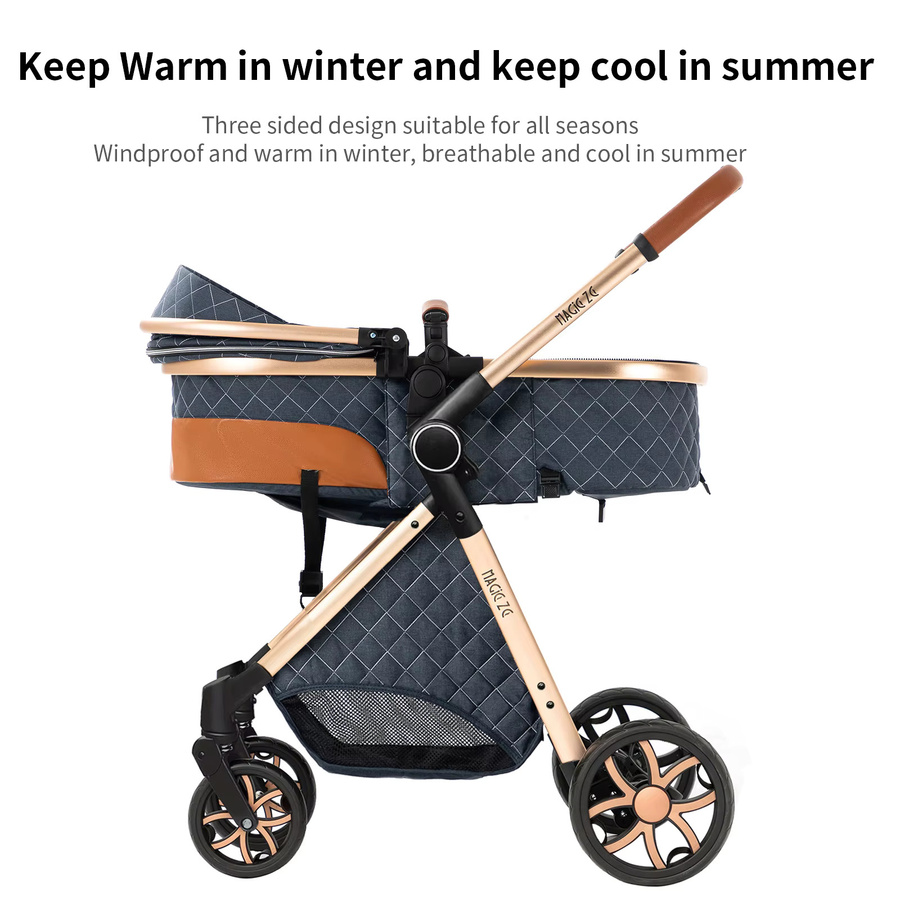 Magic ZC 2-in-1 Reisesystem Kinderwagen mit Schlafkorb aus Magnesiumlegierung in Braun - Bild 3