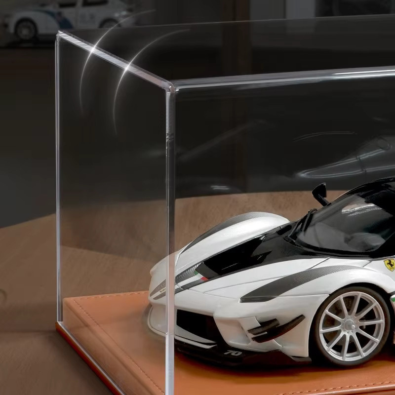 WELLY Acryl-Displaybox mit Licht für 1:24 Automodelle, transparent/schwarz, staubdichte Aufbewahrungsbox für Autosammlungen und Ornamente - Bild 2