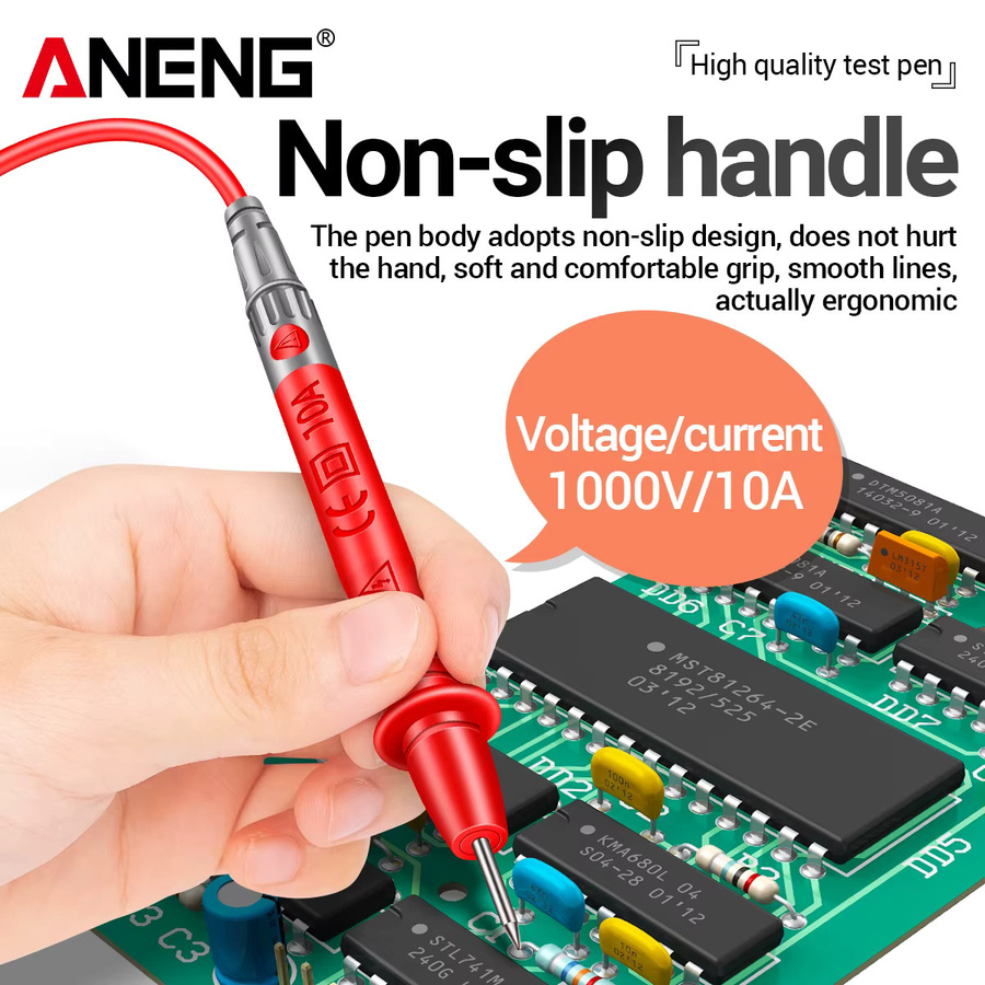ANENG PT840 Universal-Multimeter-Prüfleitungen mit Messingklemmen, 1000V 10A, rote PVC-Messleitungen, 70 cm Kabel für digitale Zangenmessgeräte - Bild 4
