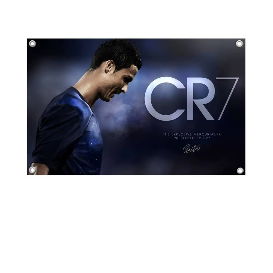 Cristiano Ronaldo CR7 Fußballer Flagge aus Polyester in Blau, B x H: 50 x 70 cm - Bild 7