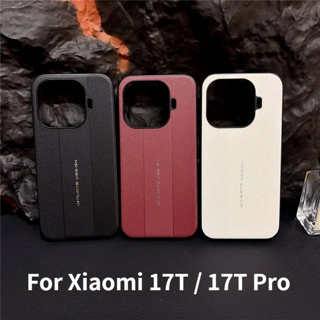 Business Leder Handyhülle für Xiaomi MI 17T Pro 14 15 17Ultra 17 Pro Max in Rot mit PU-Rückseite und sturzsicherer Hartschale - Bild 1