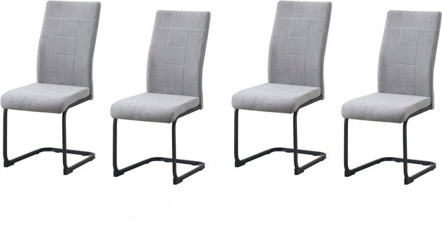 HTI-Living Esszimmerstuhl LennyP 4er-Set Grau Freischwinger Modern - Bild 1