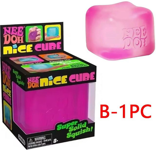 Schylling Nee-Doh Squishy Würfel, Sensorisches Spielzeug, Anti-Stress Blöcke - Bild 1