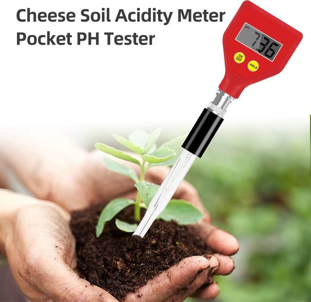 JUANJUAN Digitales pH-Messgerät in Rot mit Glaselektrode zur Analyse von Wasser, Milch, Käse und Aquarium sowie Boden-pH-Tester - Bild 1