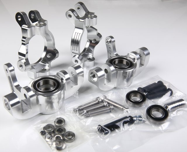 GTB SPEED LOSI 5ive T 1.0 / 2.0 Vordere Spindelblock-Achsschenkel & C-Nabe Upgrade-Teil, Metall, Grau - Bild 1