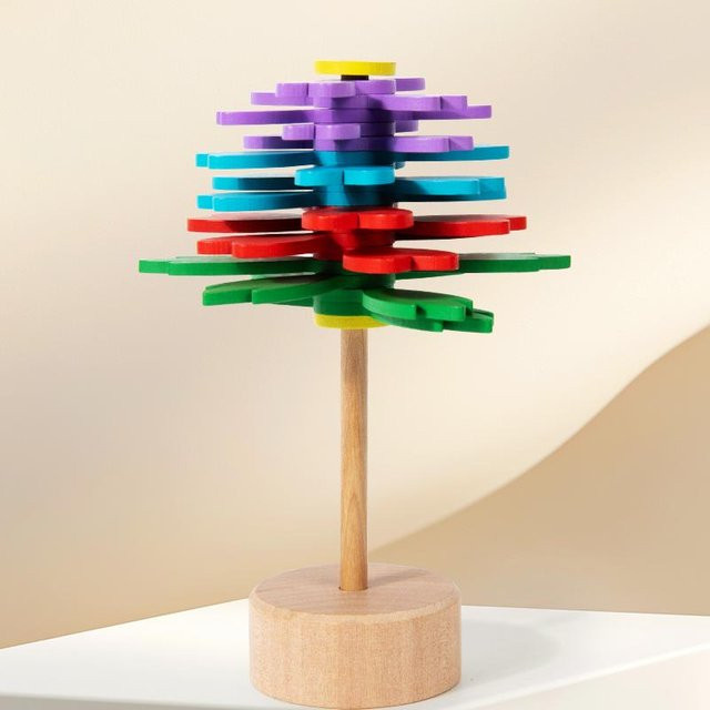 Drehbarer Holzstab Spirale Blume, Puzzle, Holz, ab 3 Jahre - Bild 1
