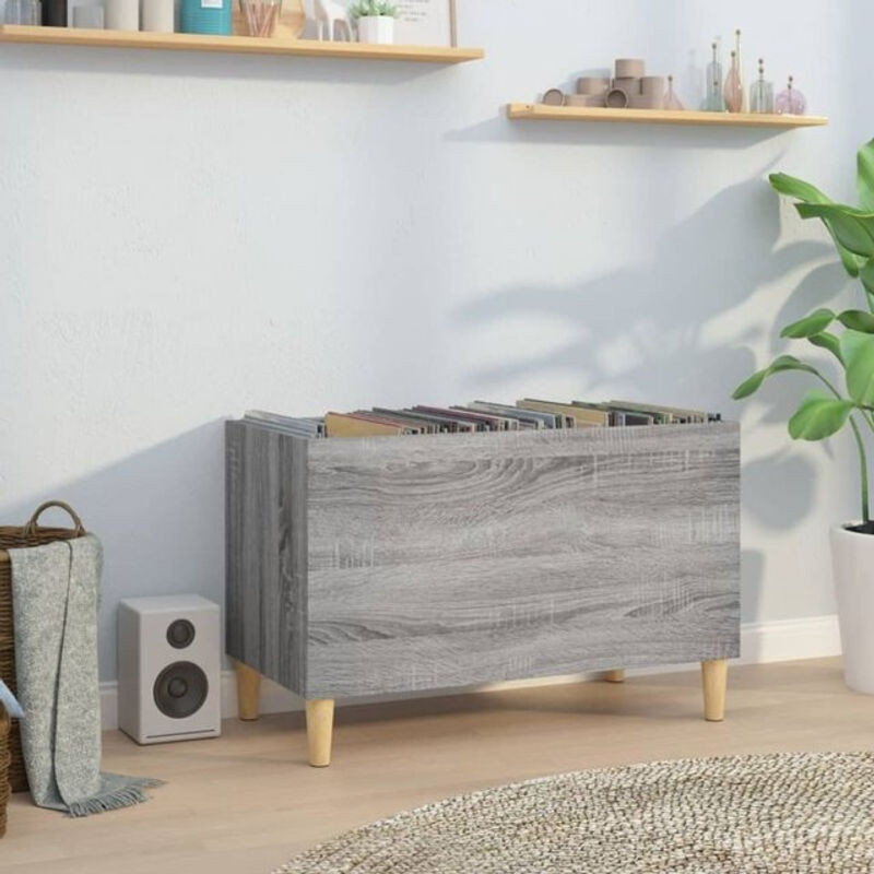 Vidaxl Plattenschrank in Grau im skandinavischen Design, B/T/H: 74,5 x 38 x 48 cm - Bild 1