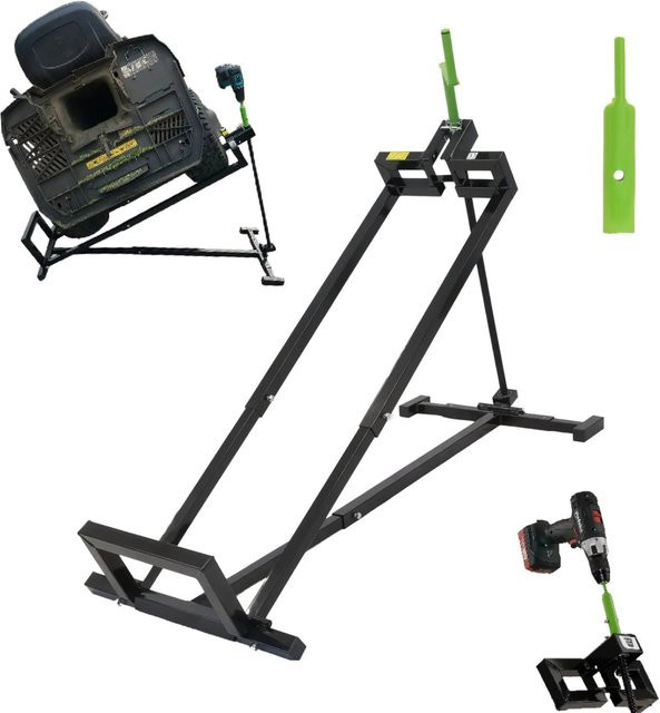 TRUTZHOLM Rasentraktorheber in Schwarz mit Handkurbel, 24mm Adapter und stufenloser Verstellbarkeit, Tragkraft 400 kg, B/H: 115 x 50 cm - Bild 1