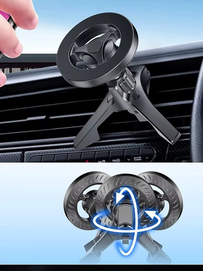 iBudim Magnetische Lüftungshalterung für das Auto in Schwarz, kompatibel mit MagSafe iPhone 17 Pro Max sowie Samsung und Xiaomi - Bild 6