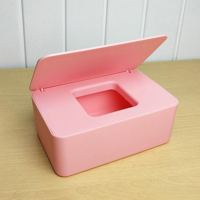 Demure Staubdichte Aufbewahrungsbox für Feuchttücher mit Deckel in Rosa - Bild 1