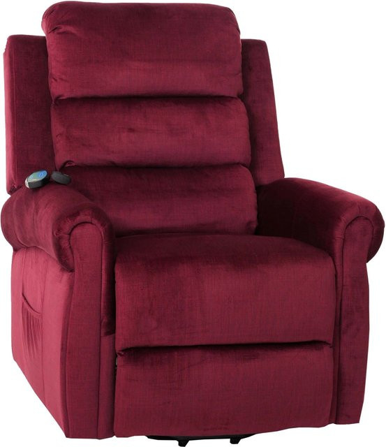 MCW Fernsehsessel K63 Relaxsessel mit Aufstehhilfe, Massage und Heizfunktion in Bordeaux Rot - Bild 1