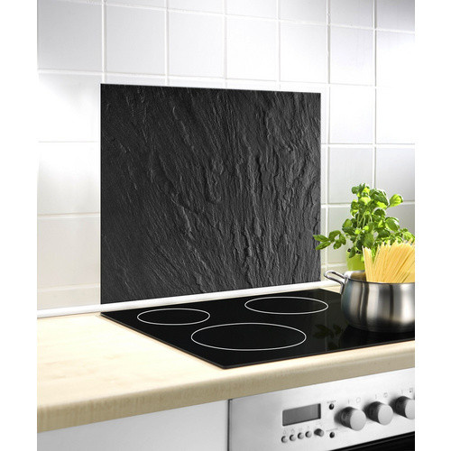 Wenko Glasrückwand in Schieferoptik, Schwarz, Breite: 60 cm, Höhe: 50 cm - Bild 2