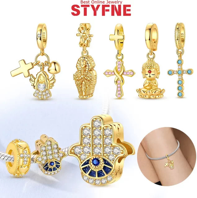 STYFNE Anhänger 925 Silber, vergoldet, Perle, Damen - Bild 1