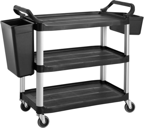 PULSIVA Servierwagen Senior in Grau/Schwarz mit Rollen, B/T/H: 104,5 x 51 x 96 cm
