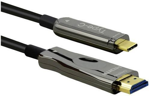 Roline USB-C auf HDMI Glasfaser Adapterkabel in Schwarz, 4K UHD, Länge: 30,00 m - Bild 1