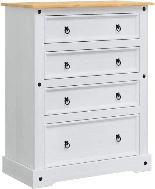 vidaXL Corona Aufbewahrungstruhe in Weiß mit Stauraum, B/T/H: 92 x 48 x 114 cm - Bild 1