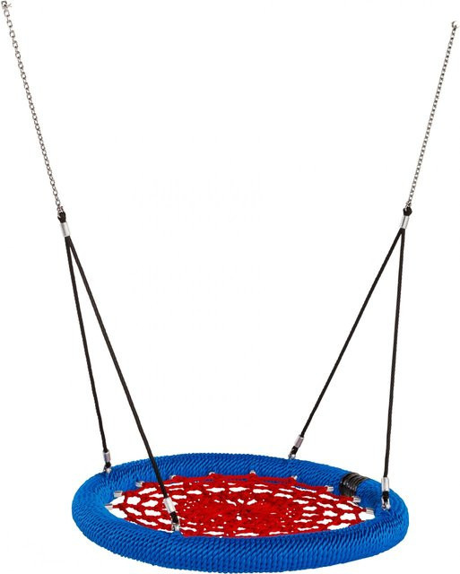 Nestschaukel ROSETTE von Spielturmking in Rot und Blau mit Zweipunktbefestigung, Durchmesser: 120 cm - Bild 1