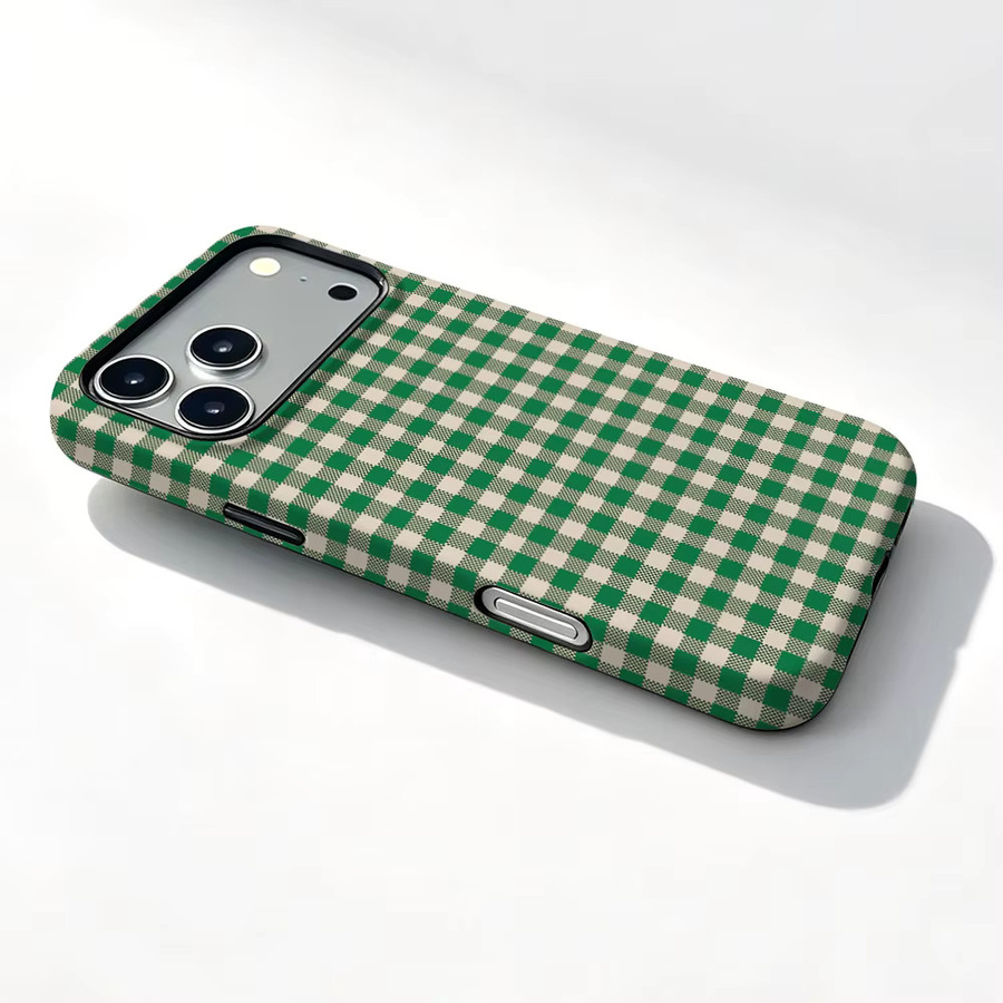 Magnetische 2-in-1 Handyhülle mit Folie für Huawei Pura 70 60 Pro Plus Ultra in Grün mit Gittermuster - Bild 3