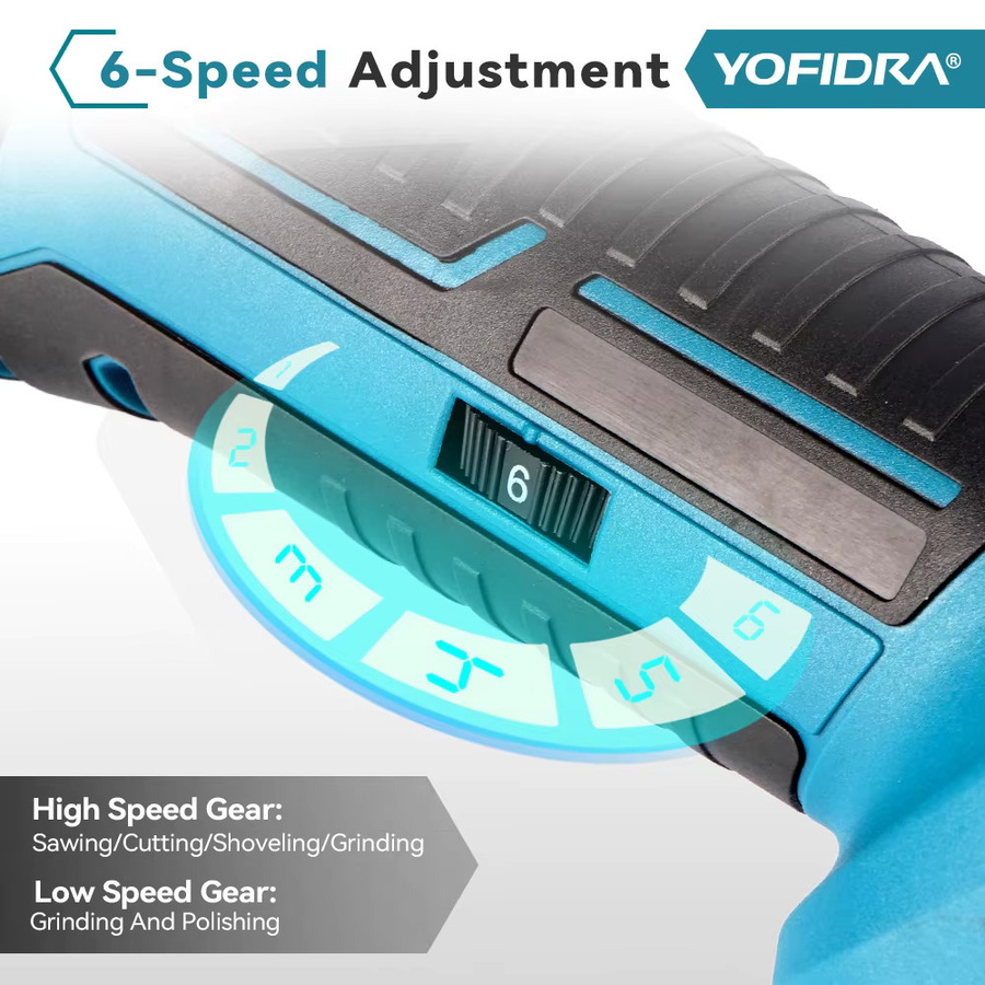 YOFIDRA 6-Gang Akku-Oszillier-Multitool als multifunktionales Elektrowerkzeug mit Zubehör für Makita LXT 18V Akkus - Bild 3