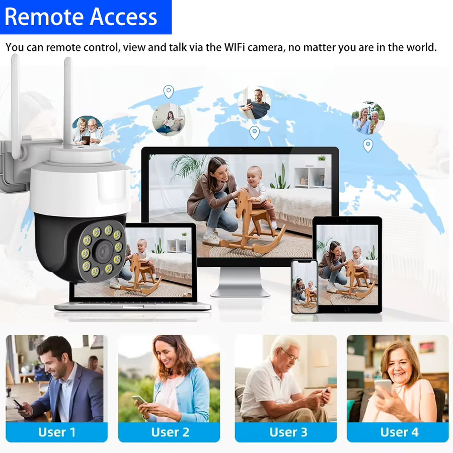 Tuya Smart Life WLAN PTZ IP-Kamera für Außenbereiche in Weiß mit 5MP Auflösung, Farbnachtsicht, Zwei-Wege-Audio und automatischer Verfolgung - Bild 6