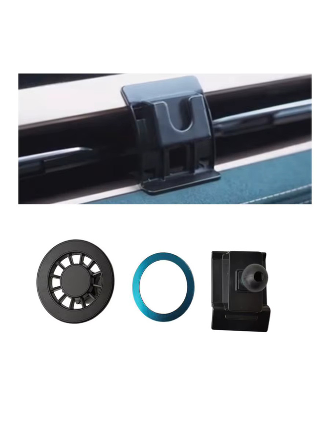 Magnetische Smartphone-Halterung aus ABS-Material für Geely Monjaro und Grand Koleos (2021-2025), Farbe: Schwarz - Bild 3