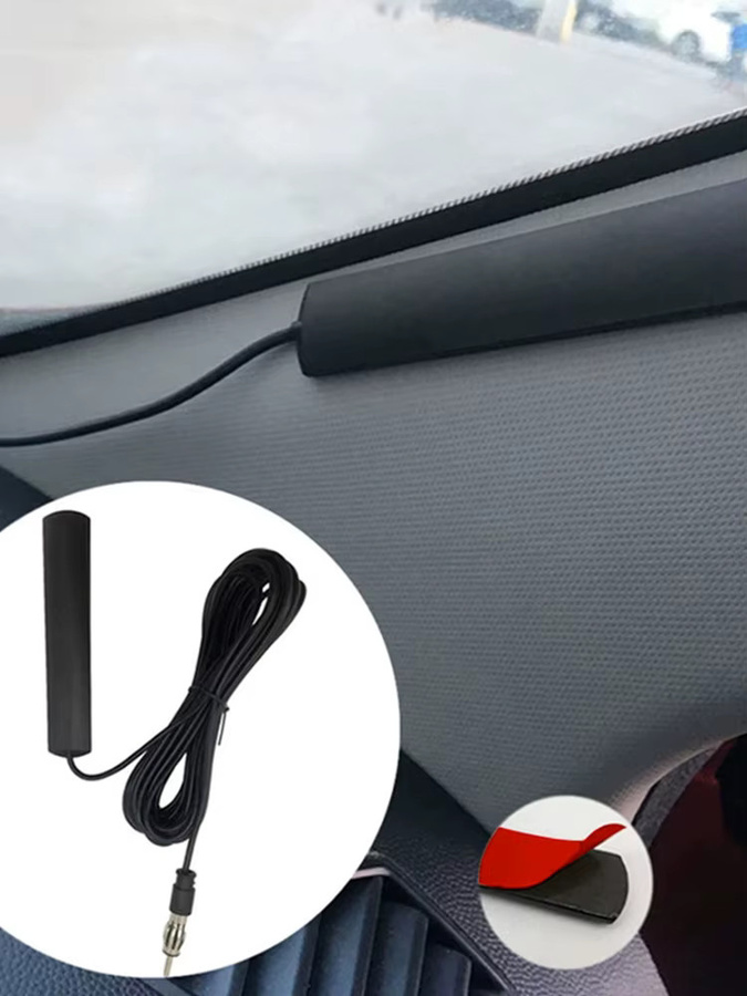 ATUOTIN Verstärkte FM Radio Antenne mit Booster für Auto LKW Motorrad und Boot, DC 5-12V, Schwarz - Bild 7