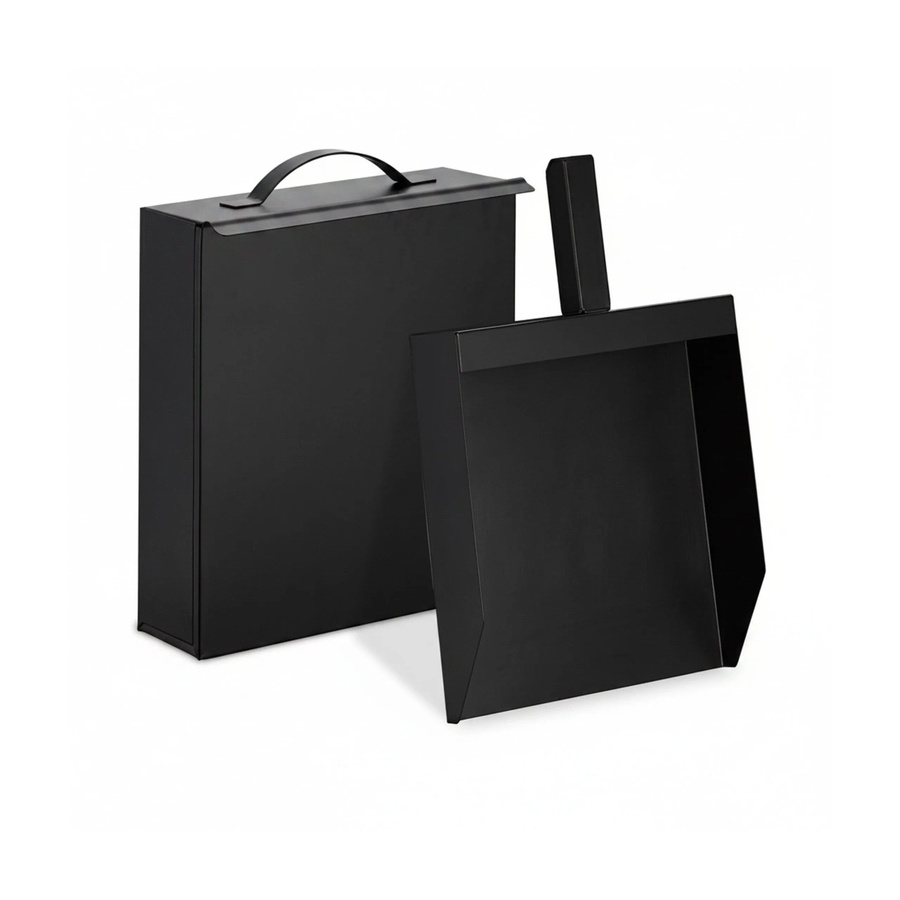 Relaxdays Ascheeimer aus Stahl mit Schaufel, Schwarz, B/T/H: 9 x 23,5 x 35 cm - Bild 2