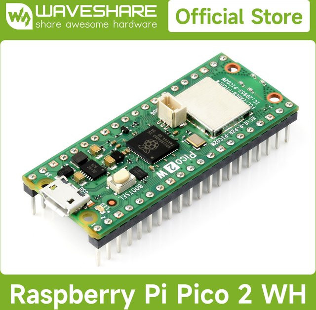 Raspberry Pi Pico 2W Mikrocontroller-Board mit RP2350-Chip, Dual-Core-Dual-Architektur, Wi-Fi und Bluetooth in Grün - Bild 1