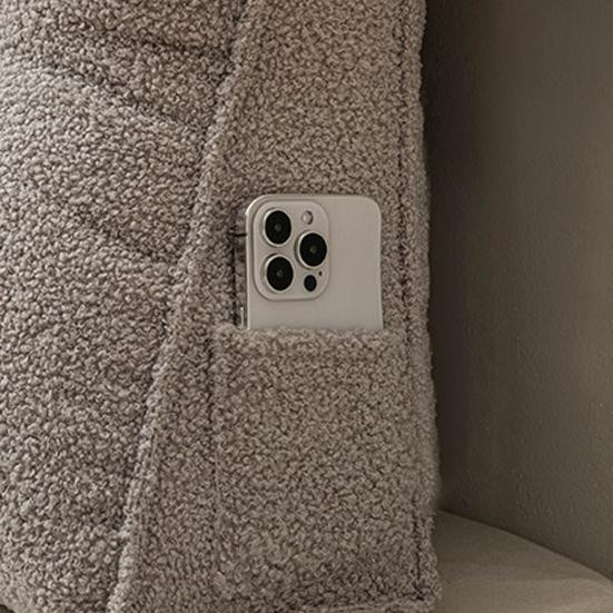 Ergonomisches Keilkissen von Hello Garden als Kopfteil und Rückenlehne in Braun mit Seitentasche, Breite: 120 cm - Bild 2