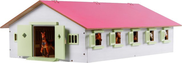 Kids Globe Farming Reiterhof Pferdehof aus Holz mit 9 Pferdeboxen und Faltdach - Bild 1