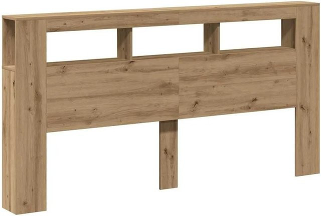 vidaXL LED-Kopfteil Artisan-Eiche in Braun mit integrierter Beleuchtung und USB-Ladeport, B/T/H: 200 x 18,5 x 103,5 cm - Bild 1