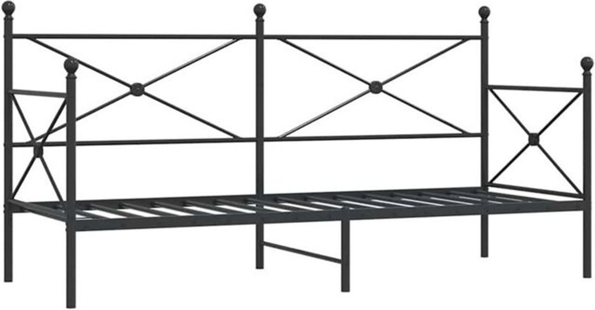 Vidaxl Tagesbett aus Metall in Schwarz ohne Matratze B/T/H: 190 x 75 x 80,5 cm - Bild 1