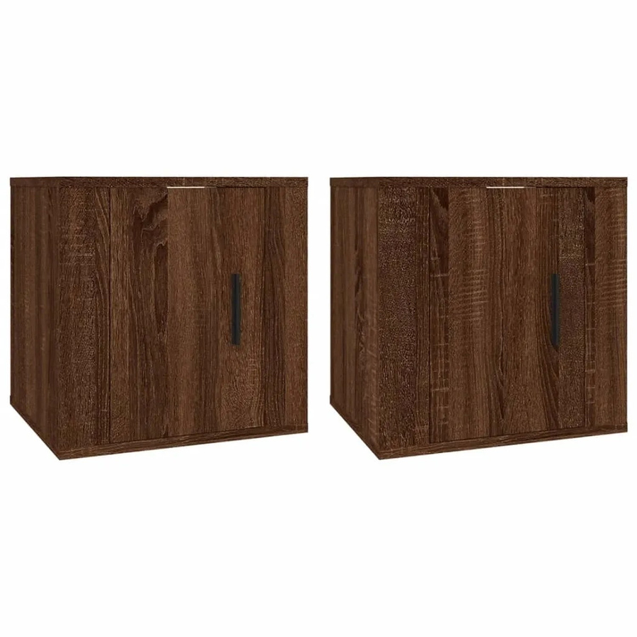 vidaXL TV-Wandschränke Set aus 2 Stück in Eiche Braun, klassisch für dein Wohnzimmer, B/H/T: 40 x 40 x 34,5 cm - Bild 2