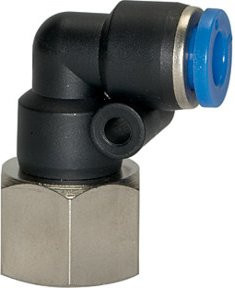 Riegler L-Steckverschraubung Blaue Serie, drehbar, G 1/4 innen, Durchmesser: 12 mm, Blau - Bild 1