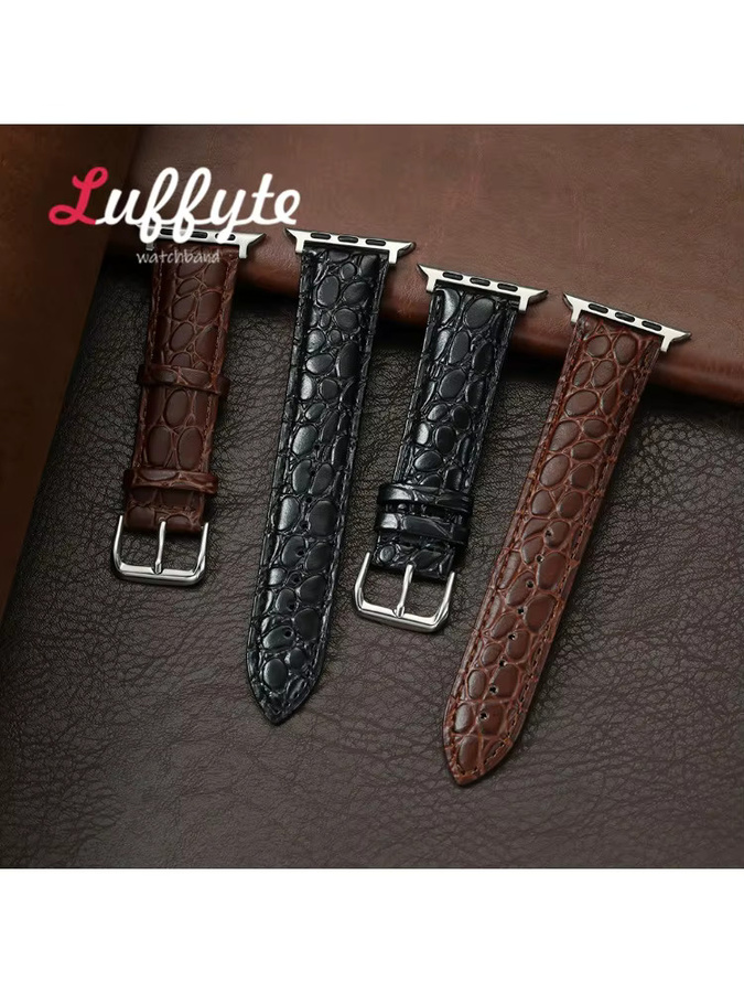 luffyte Uhrenarmband Krokodilmuster PU-Leder, Kunststoff, Unisex - Bild 2
