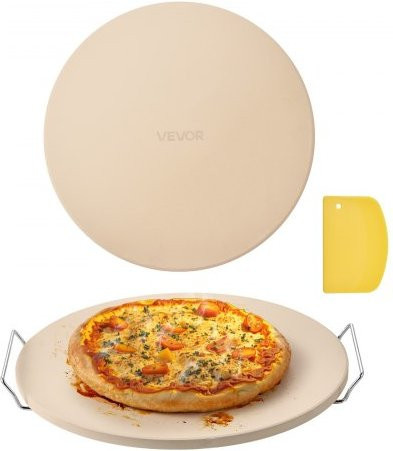 VEVOR Pizzastein aus Cordierit, runder Backstein mit Schaber und Ständer, Dicke: 1,7 cm, Durchmesser: 40,6 cm - Bild 1