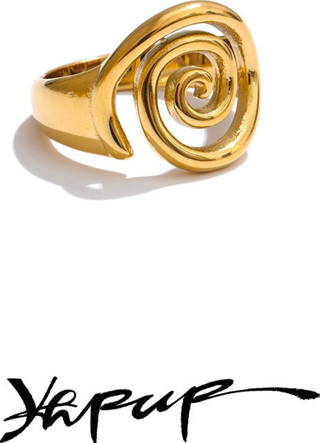 Yhpup Ring, echtes Gold, PVD-beschichtet, Damen - Bild 1