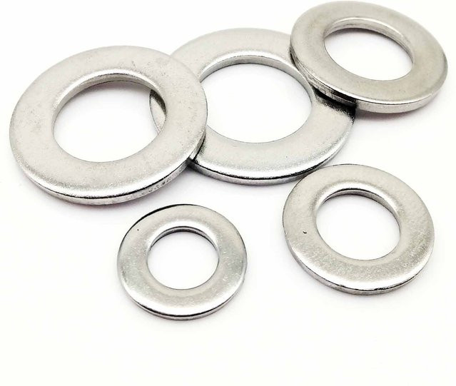 Michastu Flache Unterlegscheibe aus Edelstahl A2-70 304 in Silber, verschiedene Größen M1,6 bis M16 - Bild 1