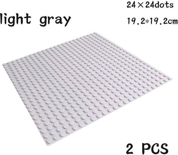 Yiran toy Grundplatten Bausteine, 2-teiliges Set, Grau, ab 6 Jahren - Bild 1